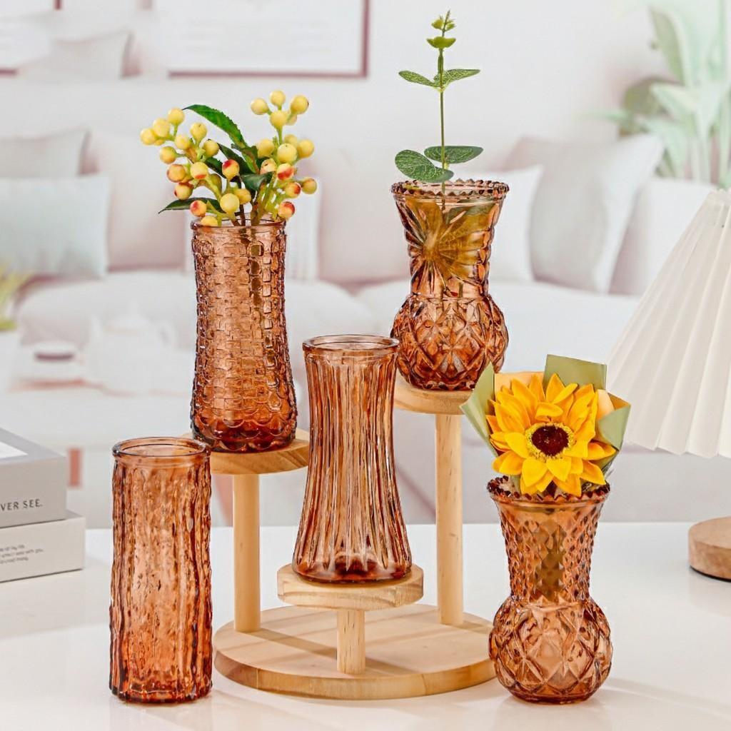 12pcs💐Glass Bud Vase Set As Wedding Centerpieces for Tables,Small Minimalist Vases for Flowers, Vintage Rustic Home Decor for Table Centerpiece Wedding Party, Birthday Party,Anniversary,Modern Clear Aromatherapy Bottle for Living Room Bedroom