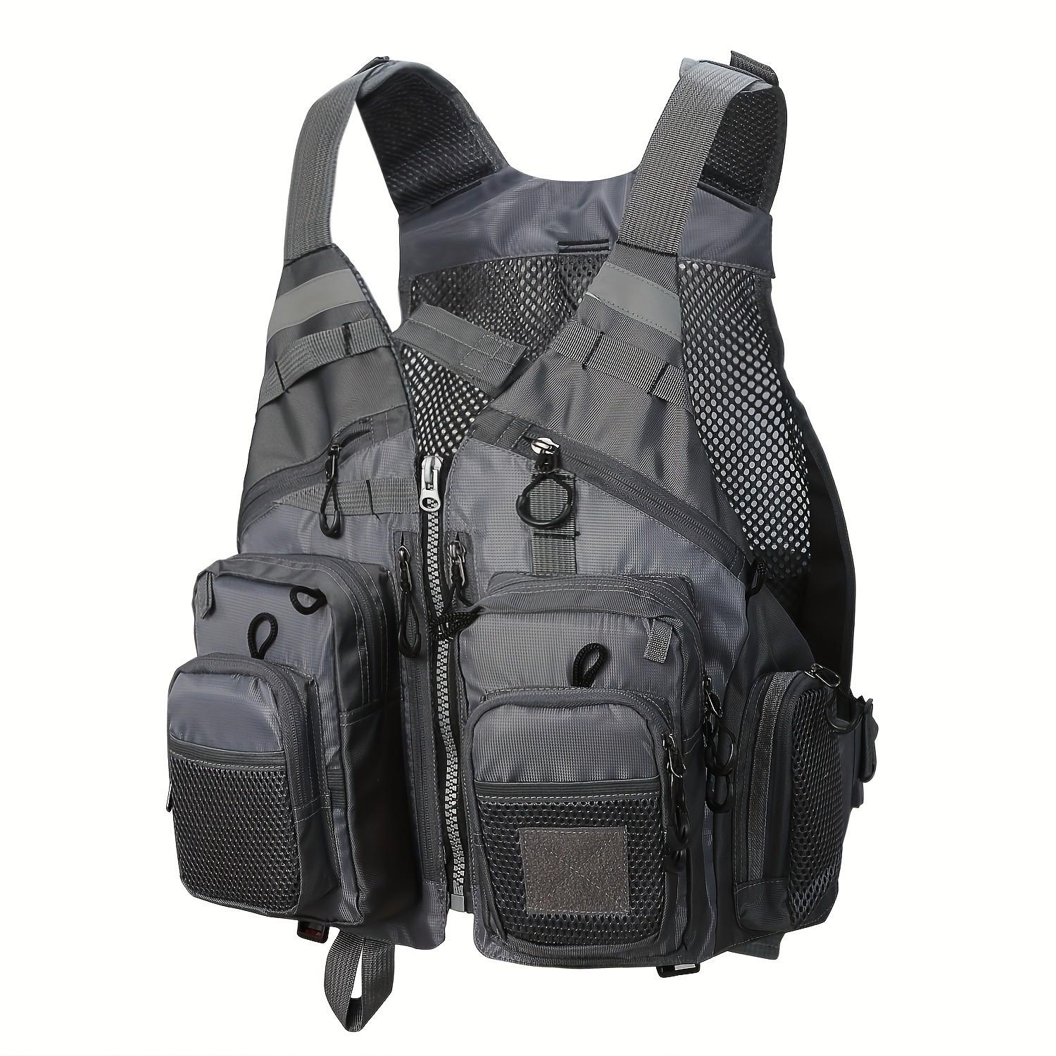 1-Piece Multi-Pocket Breathable Mesh Fishing Gear Bag Unisex Adjustable Fishing Vest Summer Outdoor Vest Camping, Photography, Outdoor Activities Fishing Gear Backpack Adjustable size M–2XL Father's Day Gi