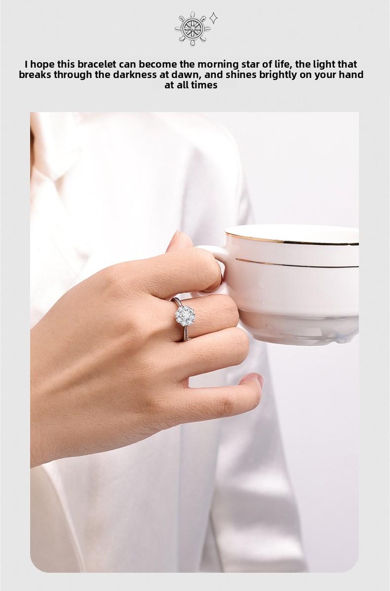 Unique design exquisite full-diamond ring for women, trendy and personalized zirconia minimalist style index finger ring with adjustable opening