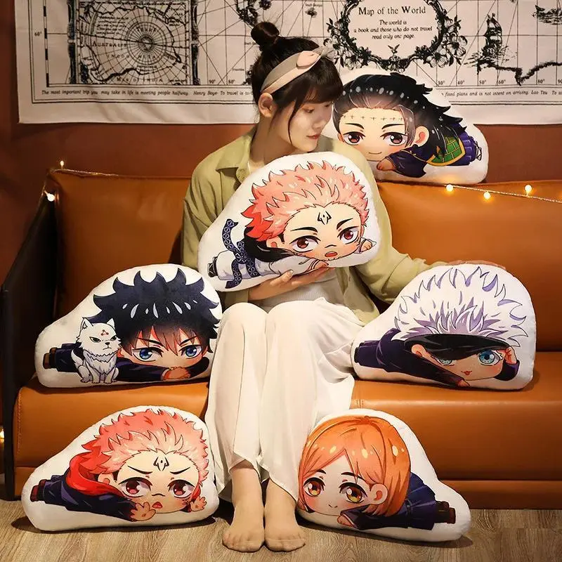 2026 New hot item Kawaii Jujutsu Kaisen Plush Pillows Cute Anime Cushion Gojo Satoru Dakimakura Geto Suguru Stuffed Doll Yuji Itadori Throw Pillow