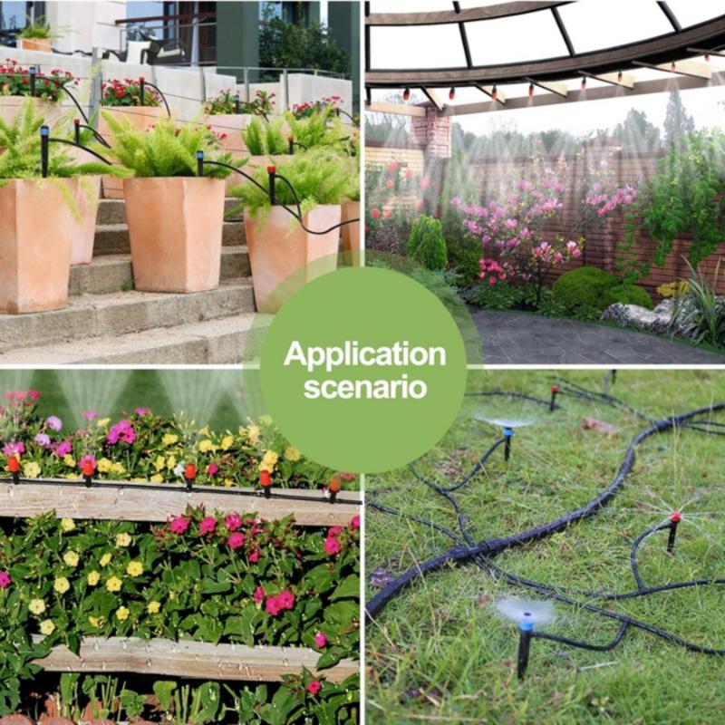 Drip Irrigation System Kit, 226ft Automatic Micro Irrigation Kit Patio Misting Plant Watering System with 1/2 inch 1/4 inch Drip Irrigation Tubing, Adjustable Nozzle Emitters for Garden Greenhouse