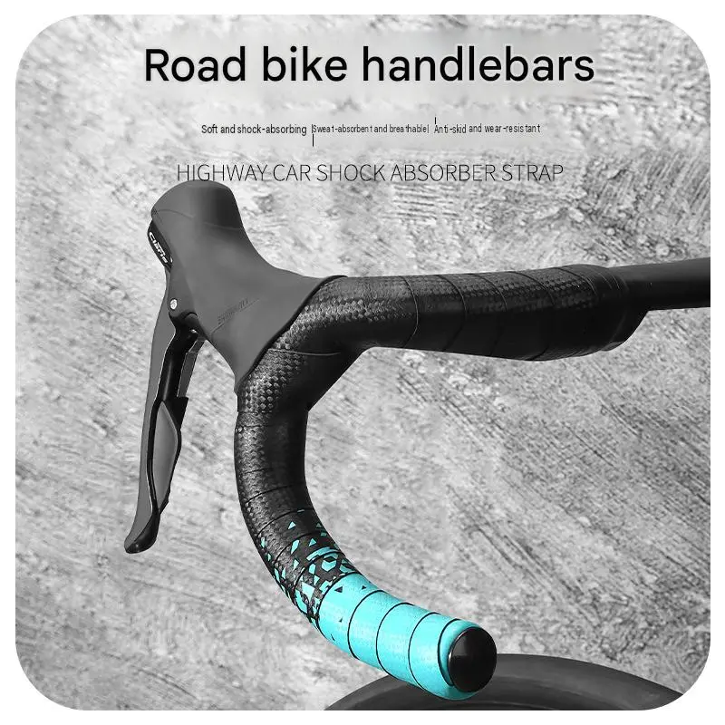 Unisex Dual-Color Road Bike Handlebar Tape - Anti-Slip, Wear-Resist, Shock-Absorbing Cycling Bar Wrap (Bar Ends Incl.) for Road Biking + Cute Cherry Design Bag Charm Keychain Extender for Girls’ Purses/Handbags, Drop Bars