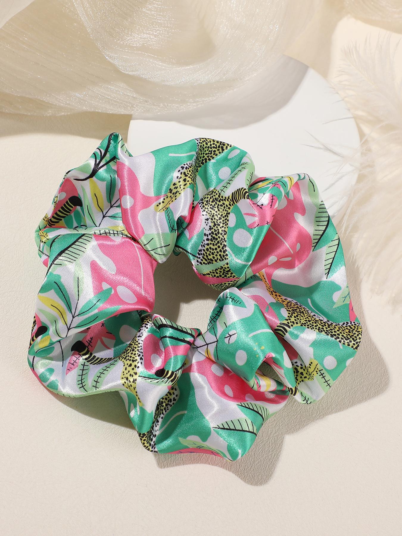 4pcs Fabric Printed Hair Ties, Cute Knot Hair Accessories, Non-Irritating Hair Bands, Casual Style, All Seasons