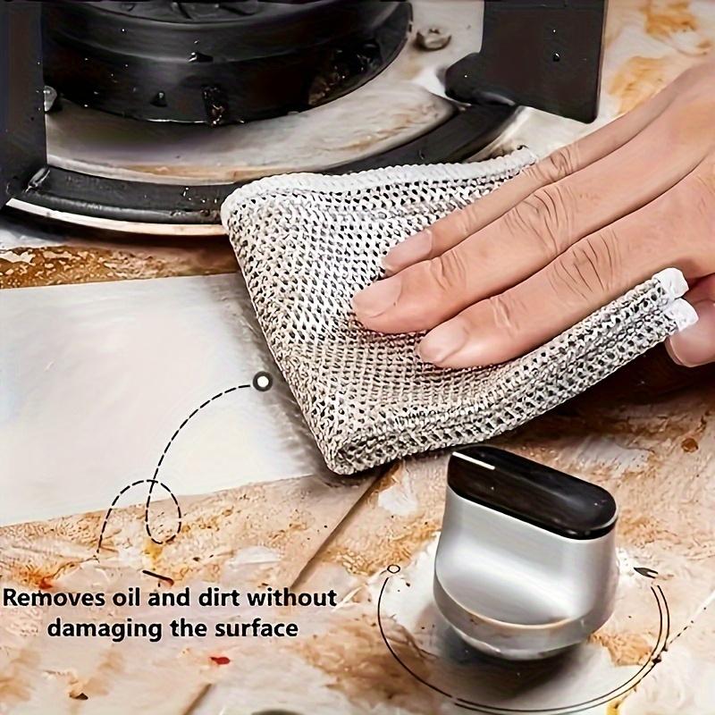 50 Pieces Modern Stainless Steel Kitchen Scrubbers - Scratch-Resistant, Reusable Knitted Cloths for Wet & Dry Dish, Pot and Pan Cleaning - Anti-Pilling Home Care Sponges & Scouring Pads
