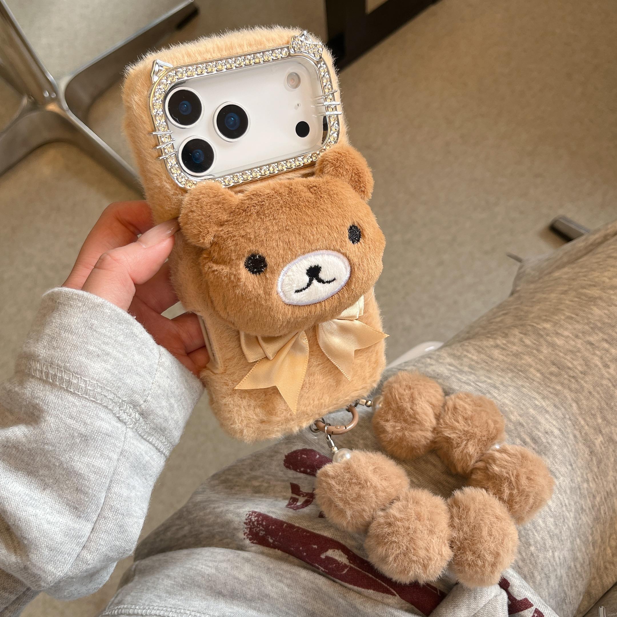 Cute Bear Plush Phone Case for iPhone 17-11 Pro Max, Soft Fabric, Fun  Aesthetic, Holiday Gift Idea, Anime Lover - TikTok Shop