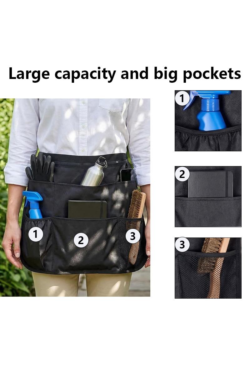 Waitress Server Apron with Multiple Pockets, Half Apron with Adjustable Belt for Waitress, Waiter, Women Men Server, Waist Apron for Restaurant, Bistro, Kitchen, Black, Cooking Apron Waitress Server Apron with Multiple Pockets, Half Apron with Adjustable Belt for Waitress, Waiter, Women Men Server, Waist Apron for Restaurant, Bistro, Kitchen, Black, Cooking Apron