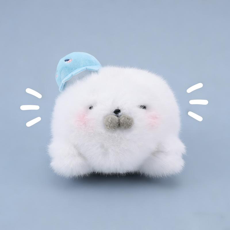 25cm/9.84in Healing Comfort Seal Plush Toy | Soft & Fluffy | 2 Cute Styles - Blue Sleepy/Pink Beady Eyes | Thoughtful Valentine’s Gift for Girlfriend & Loved One | Sweet Companion Doll for Kids’ Growth | Warm Hug Buddy for Cozy Days