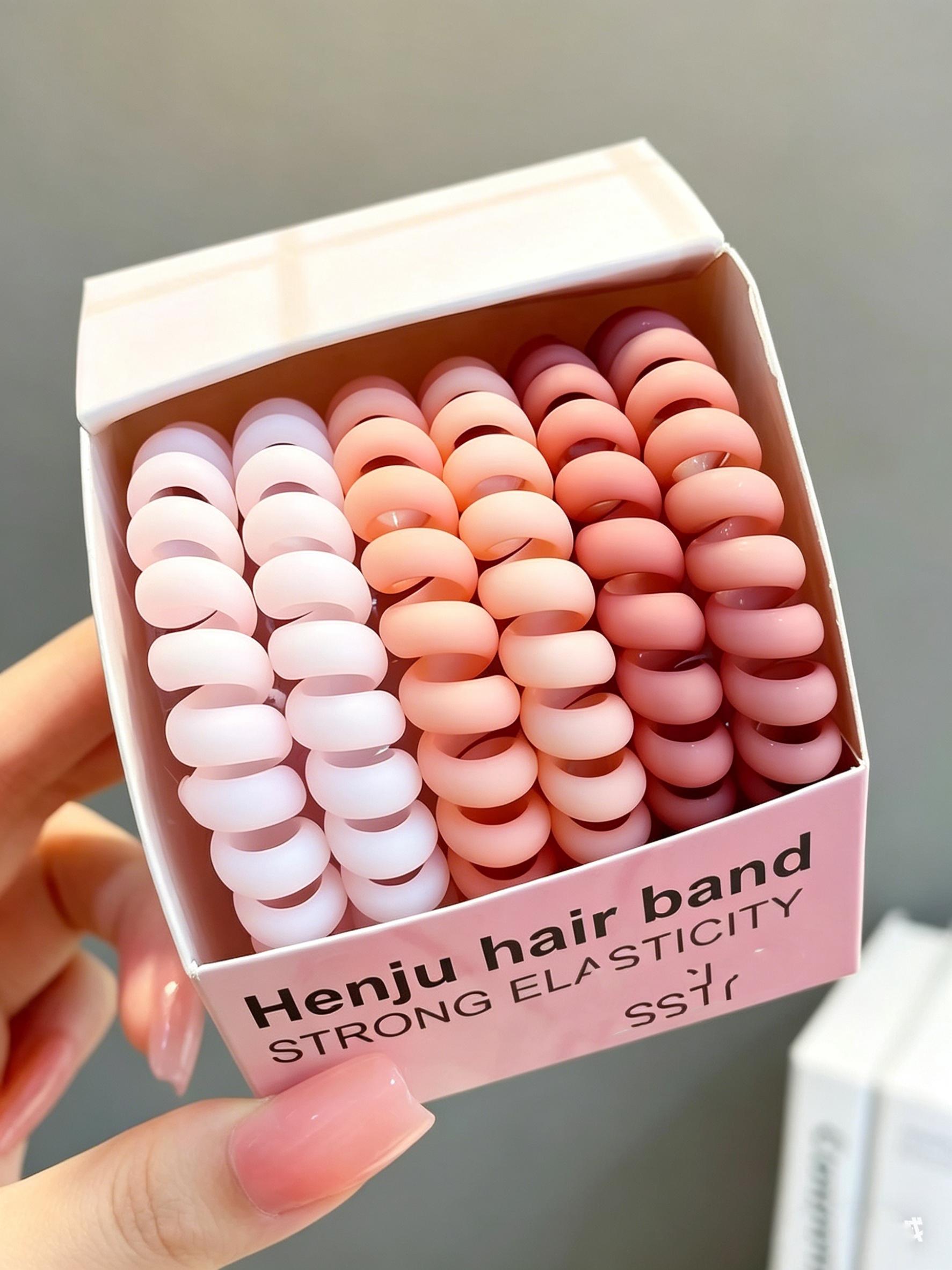 6-Pack Elastic Hair Ties for Women, High Stretch Durable Rubber Bands, Simple New Design, Versatile Headwear Accessories