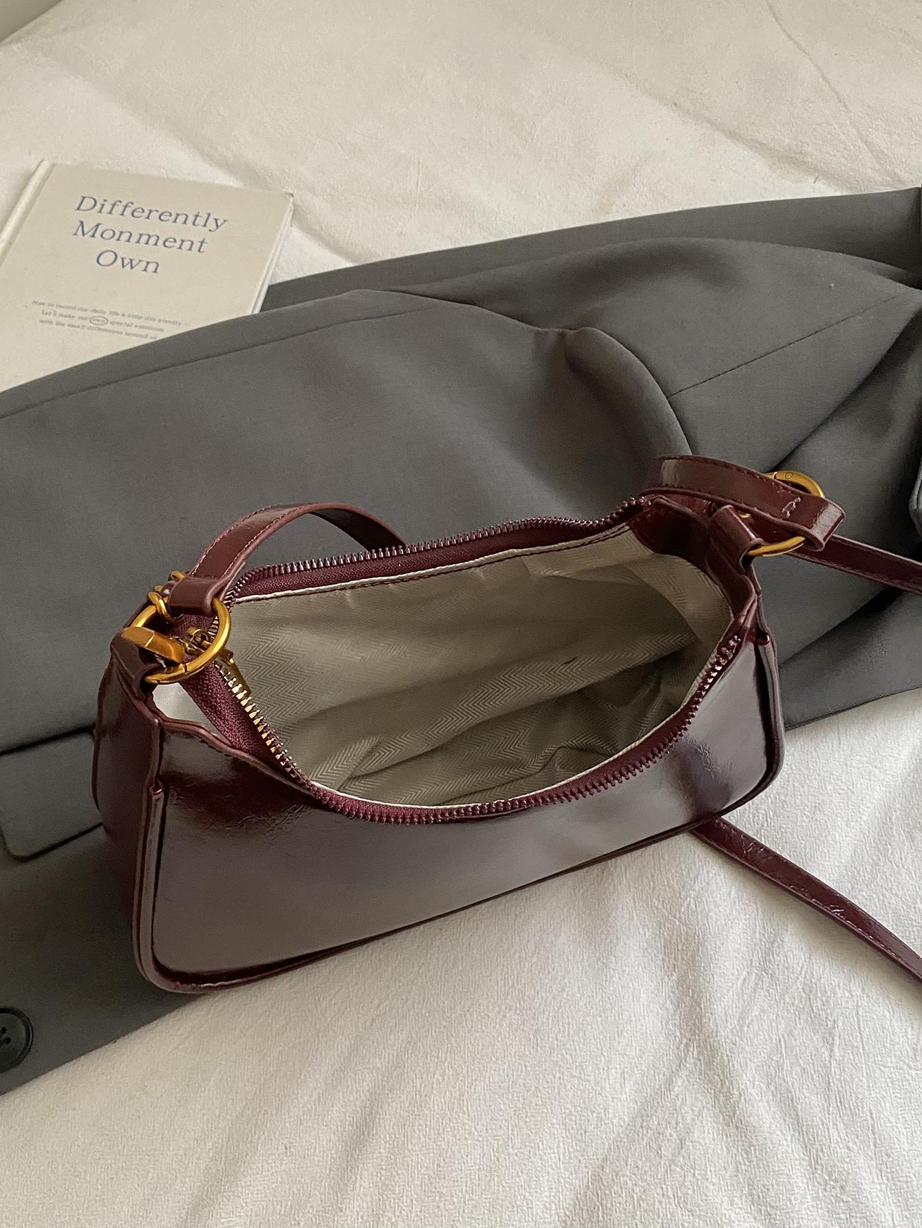 Fashionable High-Quality Simple Solid Color Shoulder Bag, Stylish Minimalist Design, Perfect for Everyday Use, Trendy and Elegant, Hobo Shoulder Bag