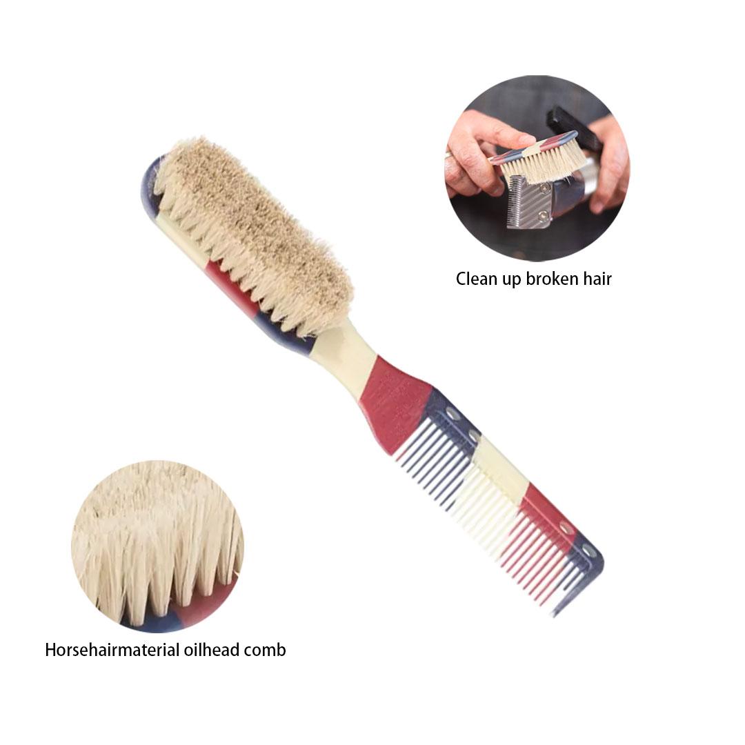 Cleaning Brush & Anti-Static Beard Brush, ABS Handle Professional Barber Brush for Detangling, Smoothing, Restores Shine, Beard Brush for Men