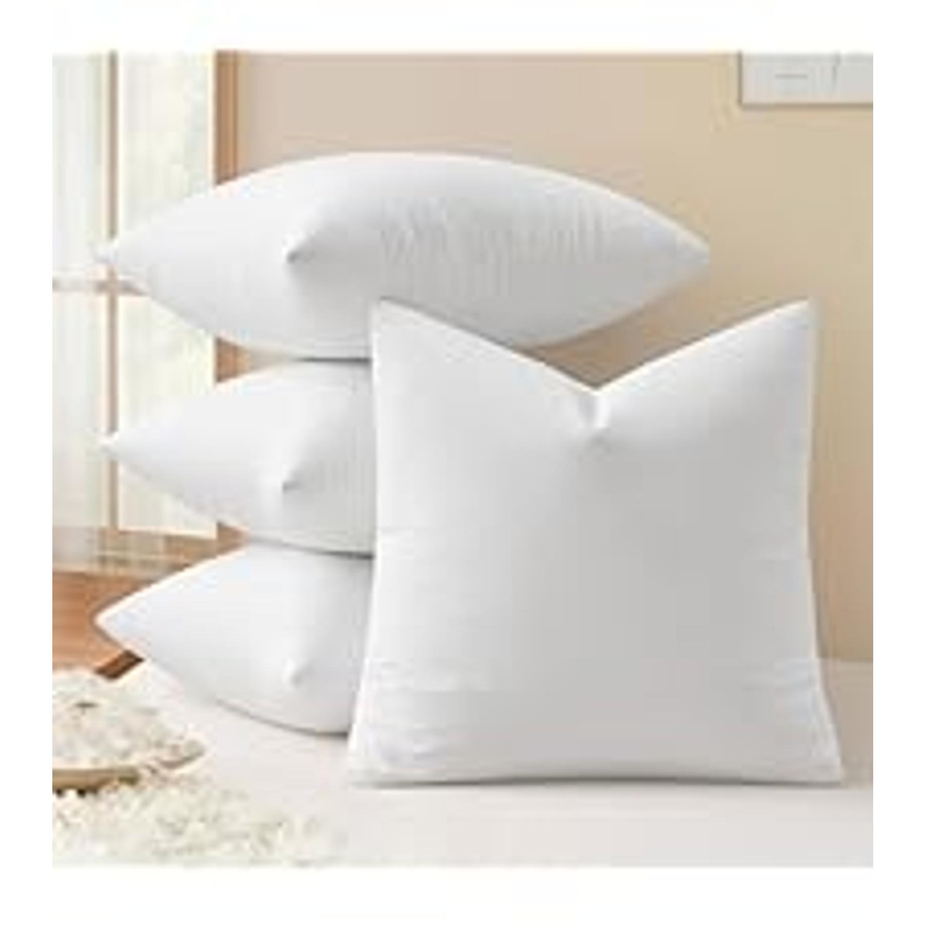 Pack of 4 Couch Throw Pillow Covers 18x18 Inch Neutral Blue Soft Decorative Chenille Pillow Covers Farmhouse Accent Cushion Covers for Boho Western Spring Coastal Decor Sofa Bed Living Room