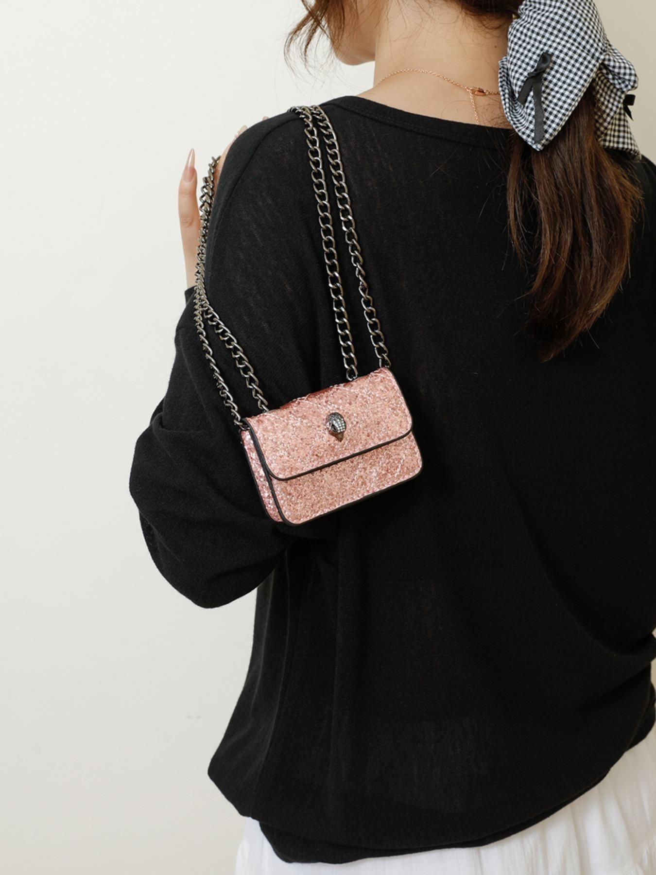 Elegant Mini Crossbody Shoulder Bag for Women, Magnetic Closure, Letter Pattern, Versatile Daily Use, Travel, Commute