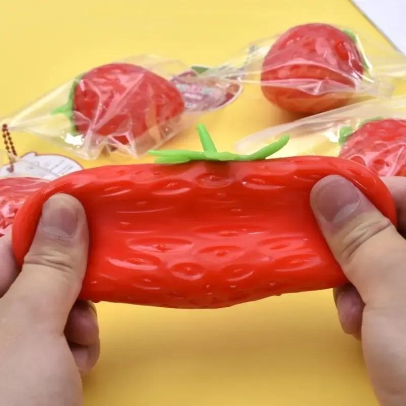 Large Strawberry Plush Toy, Slow Bounce Fruit Ventilation Toy, Sensory Comfort Toy, Home Decor Interactive Prize, Birthday Gift, Stress Relief Decoration, Squishy Toy, Stress Relief Toy, Sensory Stress Balls, Fidget Toys
