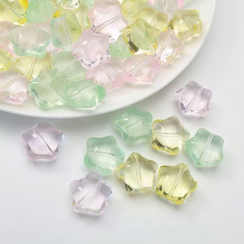 16mm Medium Hole Star Pendant DIY Jewelry Accessories, Fat Star Beads, Vintage Style, Loose Beads for Crafting and Decoration