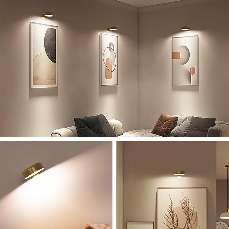 1/3/6-Piece Set Wireless Metal Wall Lamp, Battery-Powered LED Artwork Picture Light, Wall Art Light, Night Light, Dimmable Night Light, Lighting Fixture, Magnetic Wireless Spotlight with Remote Control for Wall Art and Night Lighting, Remote Control