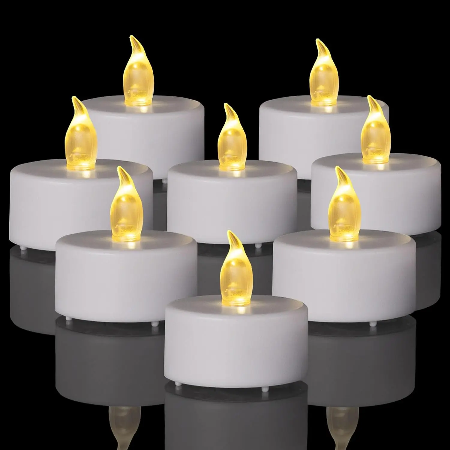 Flameless LED  Lights Candles 24 Pack  Operated Warm Yellow | Realistic and Bright Flickering Holiday  Long Lasting 200Hours for Seasonal Festival Celebration Table  Decorations