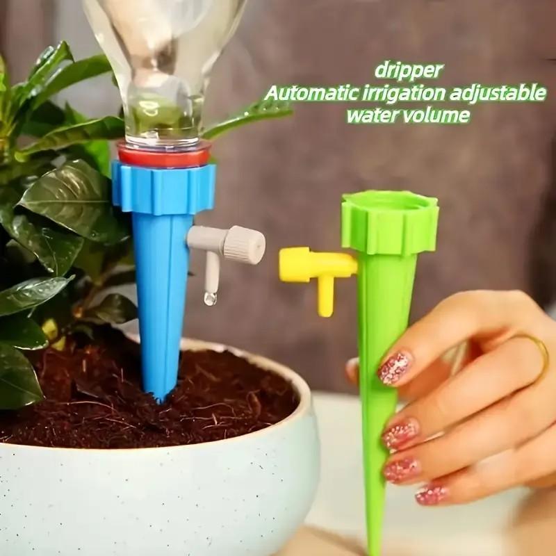 10pcs Automatic Flower Watering System, Drip Irrigation Timer, Home Potted Plant Tool, Auto Watering Nozzle, Garden & Conservatory Use