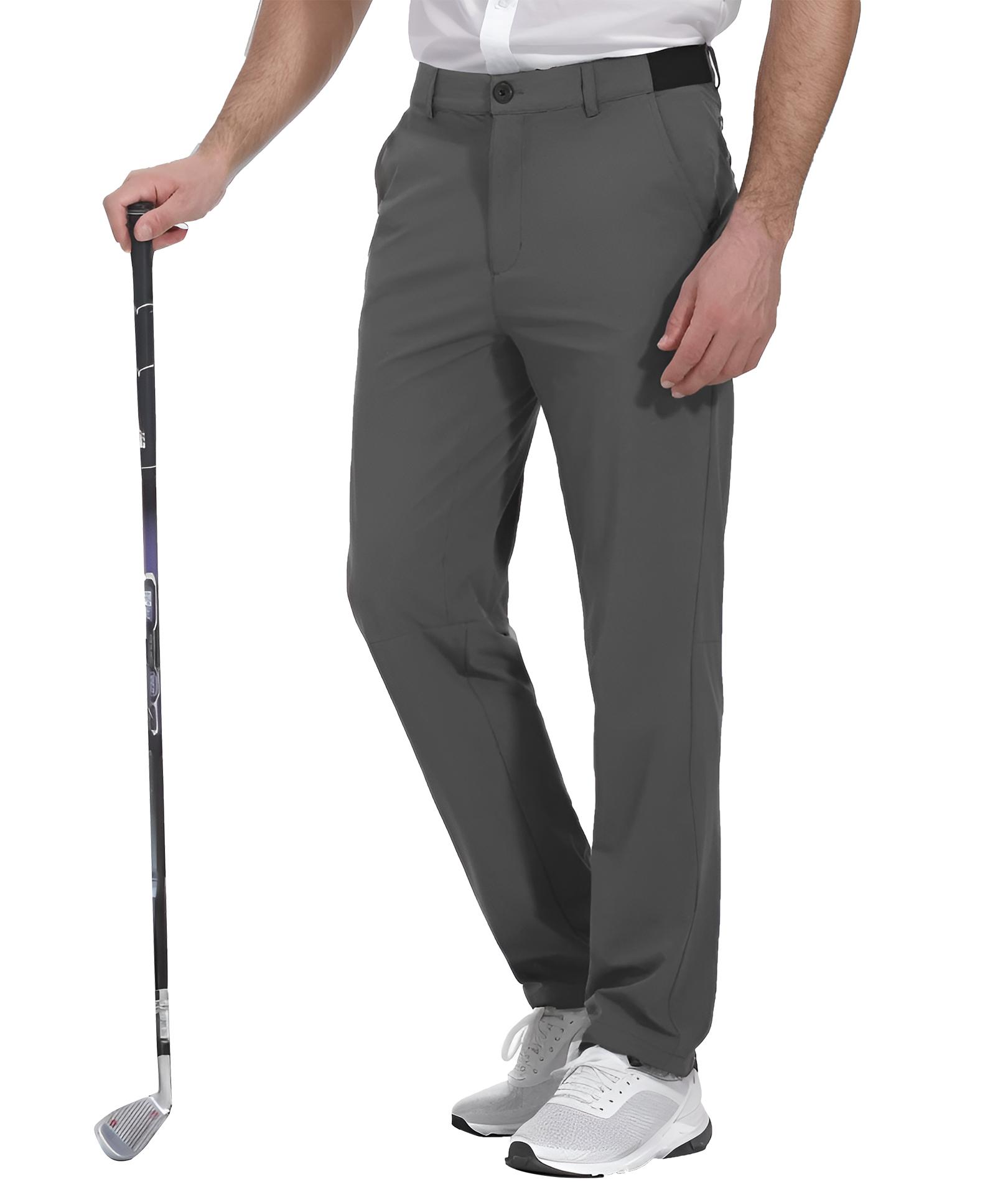 COOFANDY Men's Stretch Golf Pants Lightweight Fitted Casual Pants with Pockets