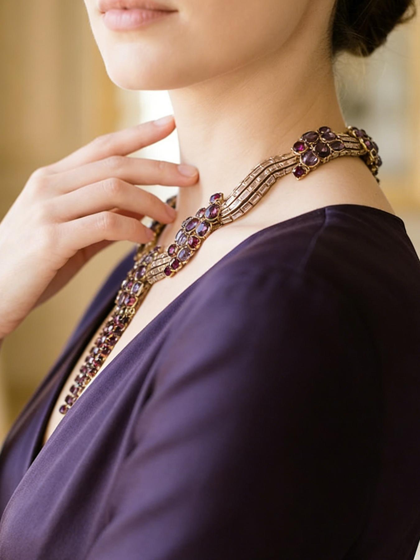 A noble and elegant tassel studded diamond necklace, suitable for daily wear, vacation dates, and other occasions, and also a surprising and exquisite small gift.