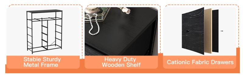 Raybee Furniture Dresser for Bedroom with 12/16 Drawers, Fabric Bedroom Dresser with Drawer Organizer, Storage Organizer Unit with Fabric Bins for Closet, Living Room, Hallway