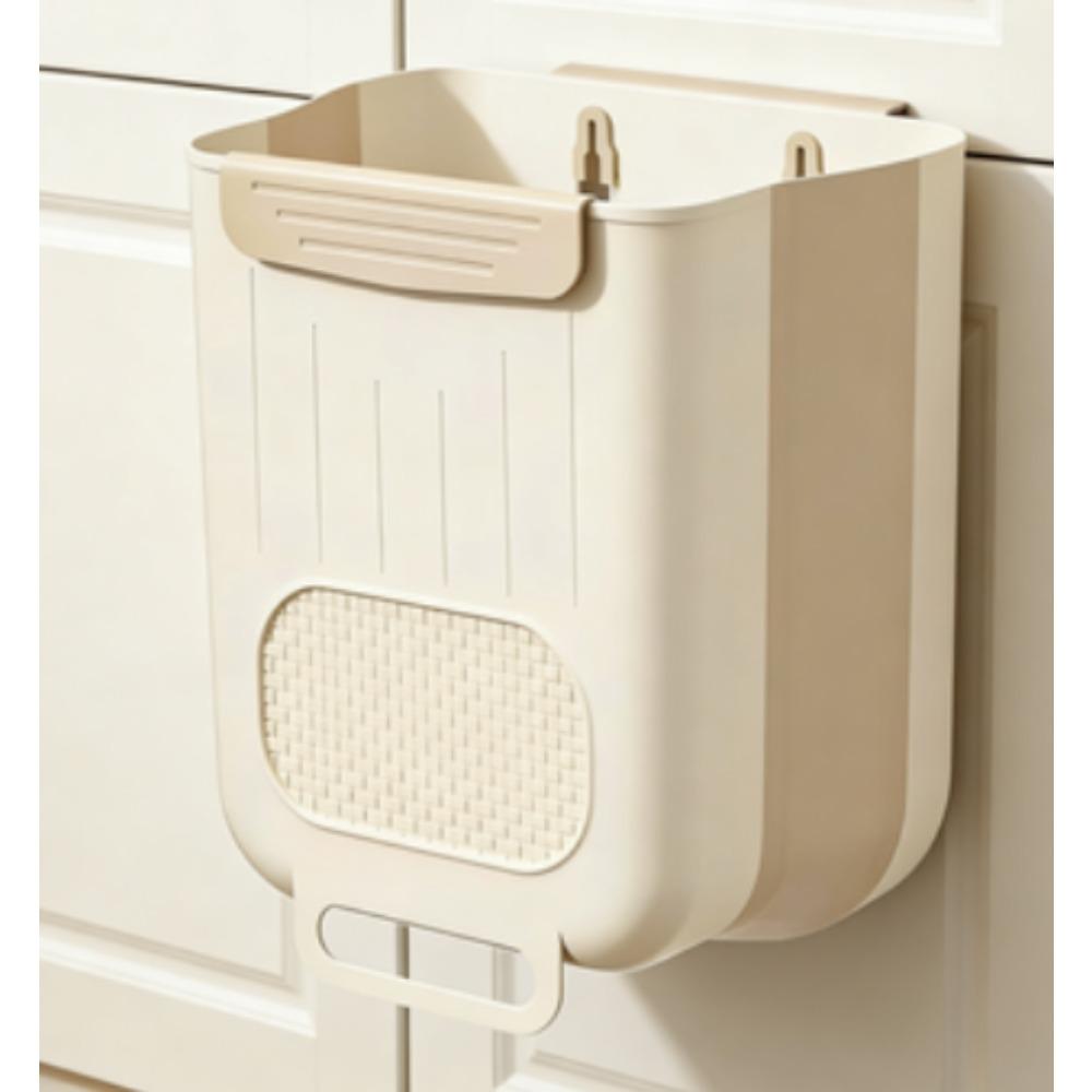 Wall-mounted foldable trash bin for the kitchen, a storage bin for home cabinet doors, suitable for multiple scenarios such as desks, washbasins, bathrooms, and dormitories, making it convenient to throw in and take out garbage.