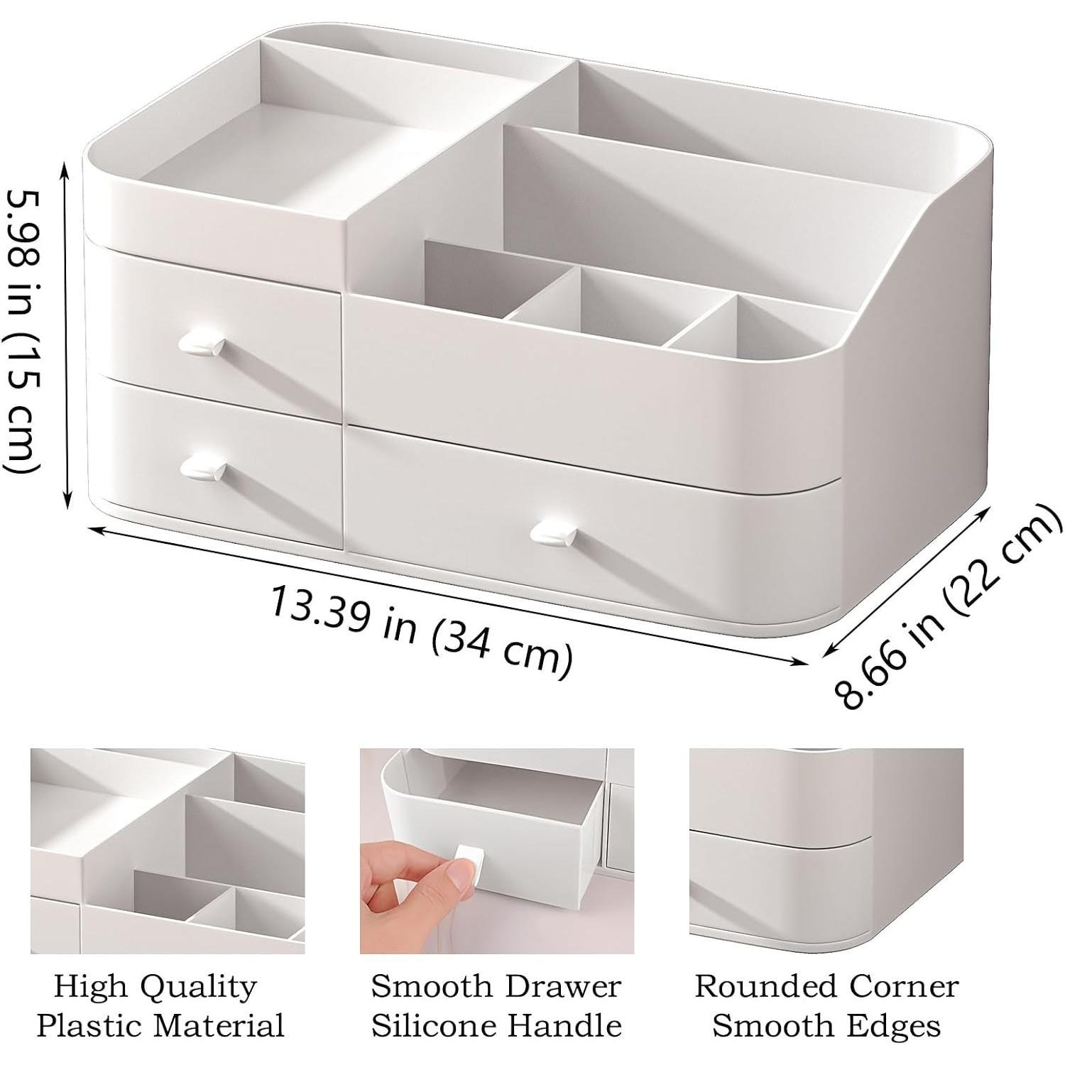 Makeup Organizer with 3 Drawers, Bathroom Counter Organizer. | Plastic  Display Case, Ideal for Make Up, Skincare, Perfume; Suitable for Dresser Top,  and Desk