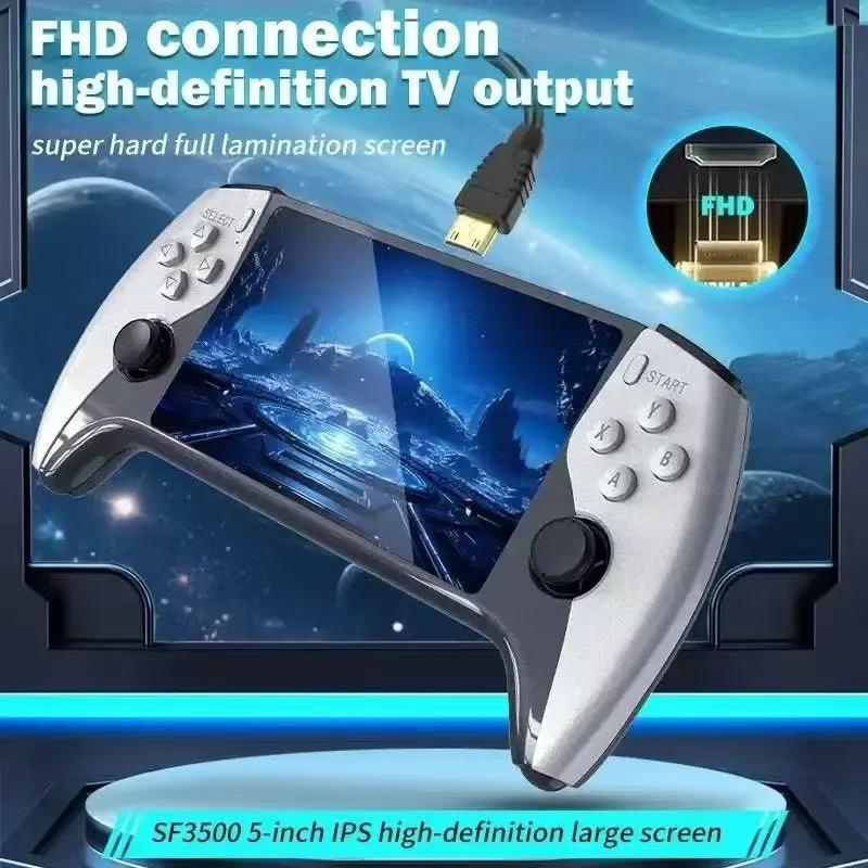 2026 New Sf3500 Upgrade Handheld Video Game Console, Portable Gaming Host, 5-Inch IPS Full HD Screen, 3000mah Long Battery Life, Ideal for Gamers, Handheld Game Consoles, Handheld Games Console