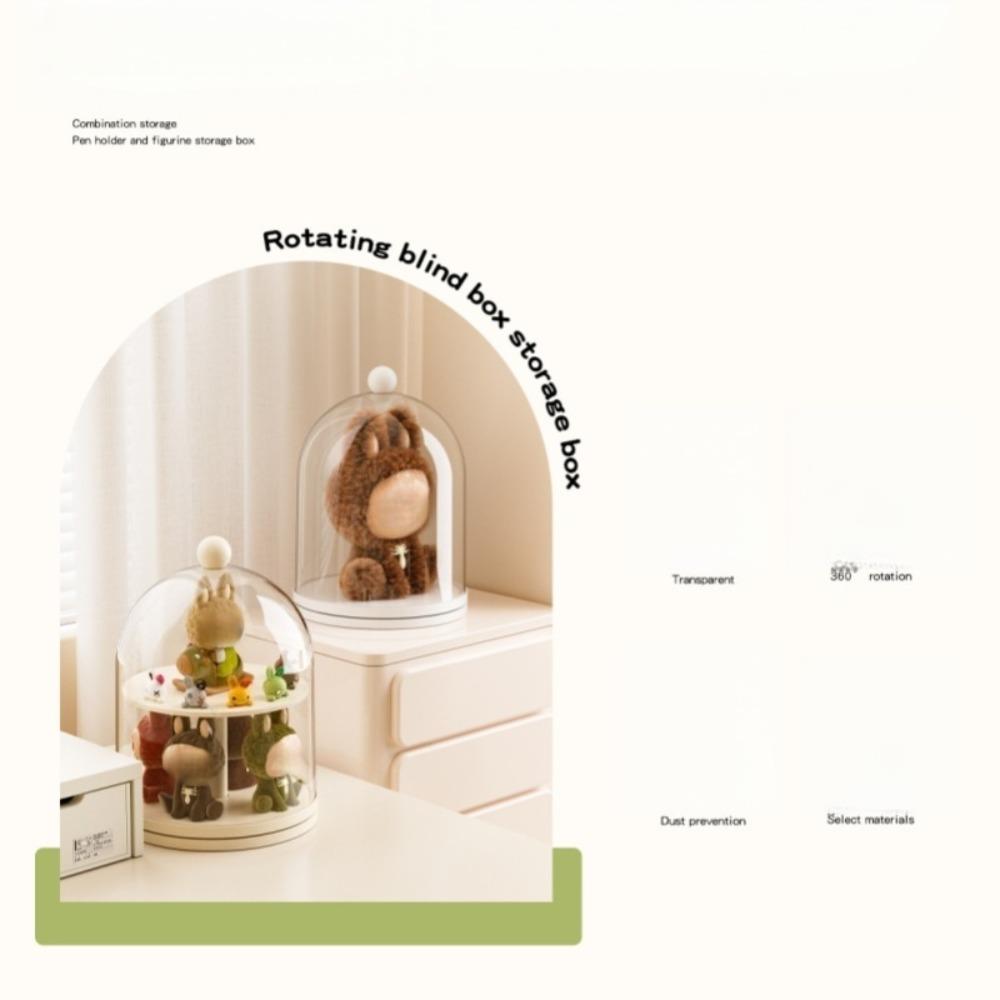 1 piece 360° rotating display case, dustproof and transparent, ideal for displaying collectibles and action figures, also can be used as a multifunctional organizer box for jewelry and collectibles.