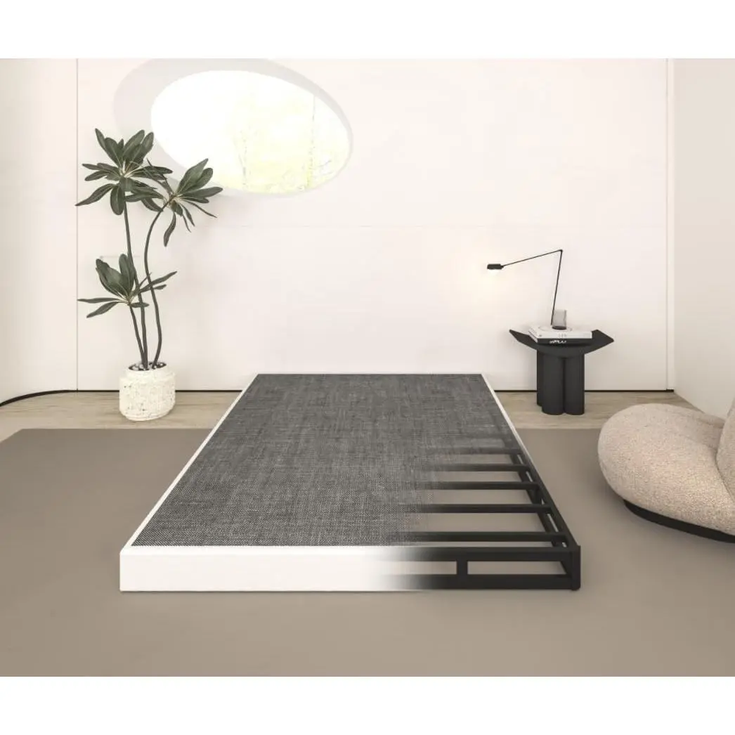 5 Inch Box Spring Queen Size, Heavy Duty Metal Queen Mattress Foundation, 3000 lbs Weight Capacity, Low Profile Noise-Free Bed Base with Fabric Cover, Easy Assembly, Black