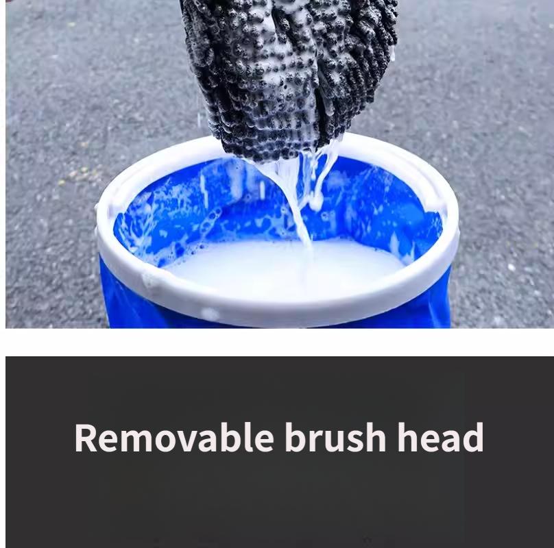 Snowy Neck Thickened Car Wash Brush Head - Adjustable Bendable Extension for Replacing Brush Heads - Expanded Furry Car Wash Brush Accessories