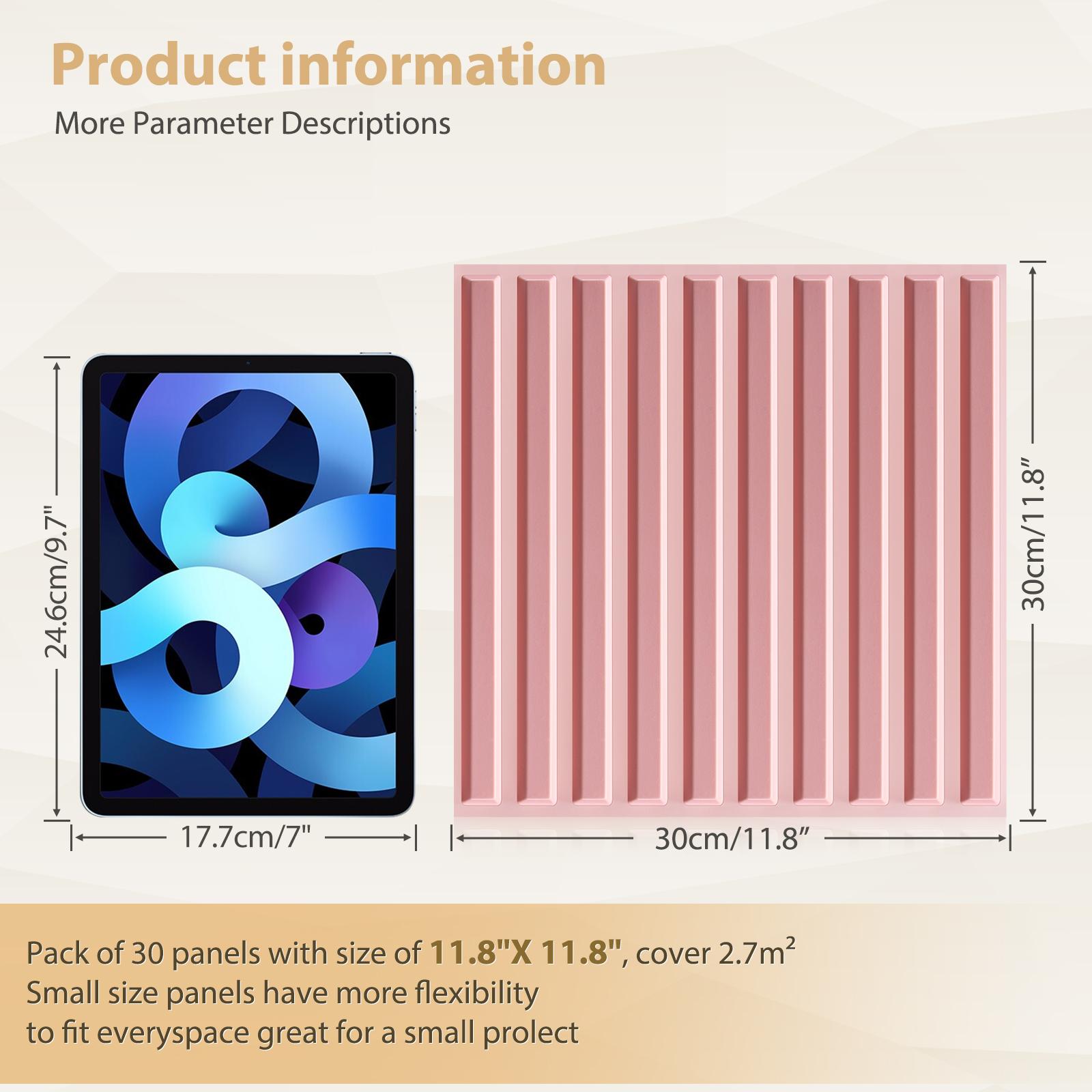 FLOLEOPA 3D Wall Panel Fluted Stripe Design PVC Waterproof Fireproof 11.8x11.8 Inches Decorative Modern Home Interior Vinyl Black for Living Room Bedroom Kitchen Dining Room Backdrop