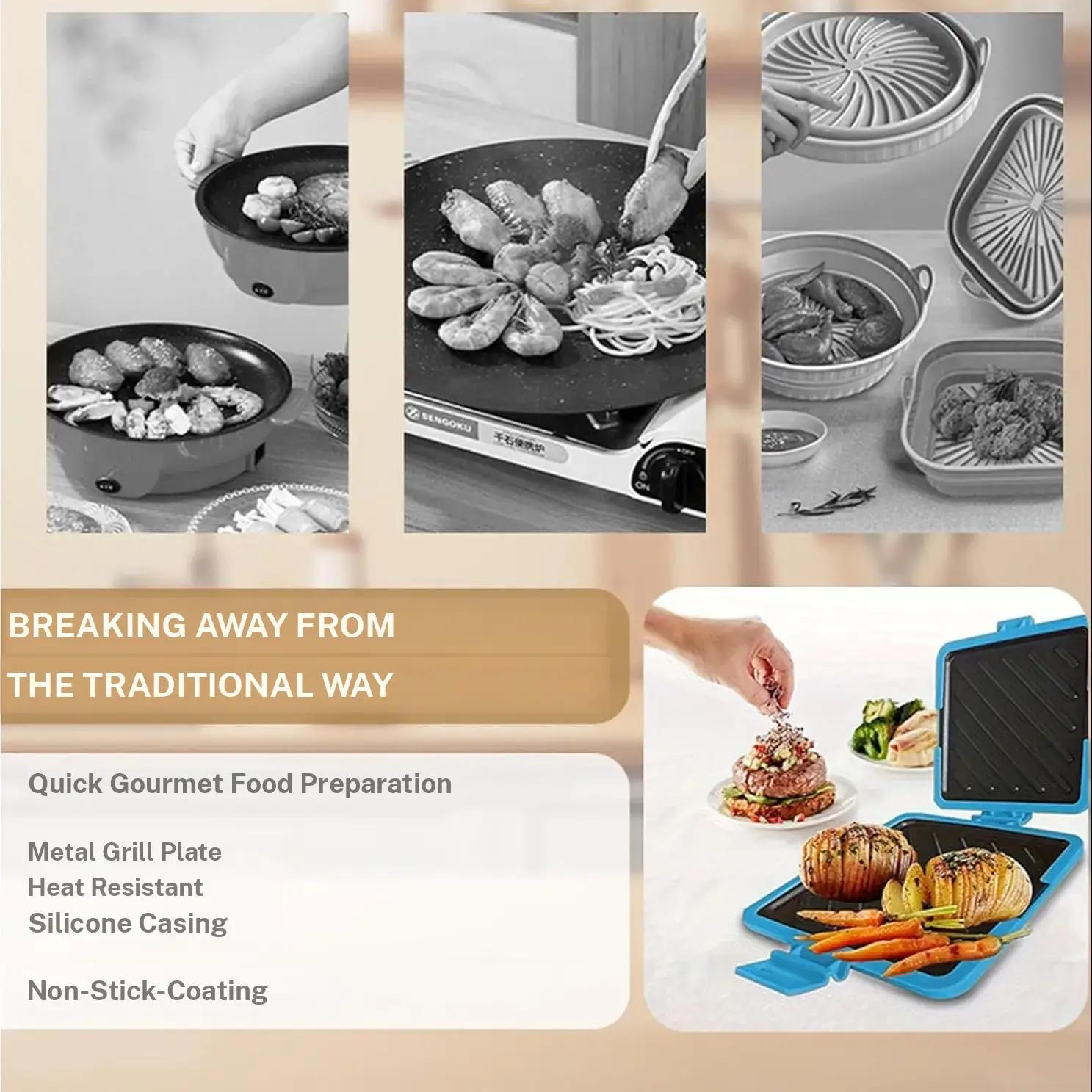 Microwave Bread Maker, Sandwich Maker, Panini Press, Multi-Function Small Toaster Oven, Easy Clean and Store, Perfect for Breakfast, Cheese Sandwiches, Snacks.Kitchen Appliance.