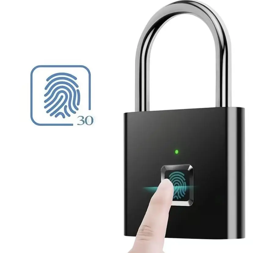 Metal Fingerprint Padlock - 0.5-Second Unlock, 0.5-Touch Open Security Lock with USB Charger, Collects 2 Administrators, No App/Bluetooth, for School Lockers