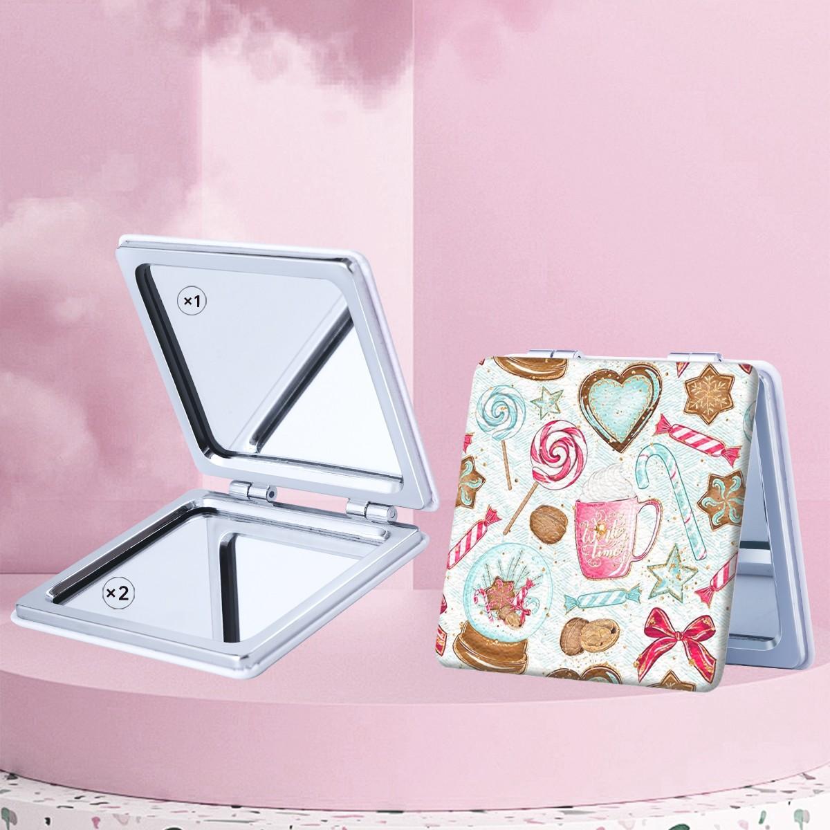 Cartoon Feng Shui Crystal Ball Candy Makeup Mirror, Foldable Mini Handheld Mirror, Perfect Gift for Friends and Family