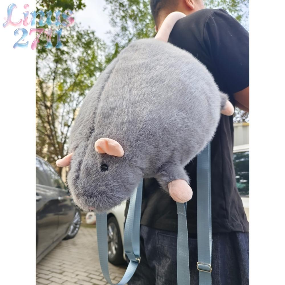 Kawaii Animal Shape Kids Backpack for Girls - Soft Furry Mini Plush Mouse Bag with Adjustable Strap, Crossbody/Shoulder Purse for Daily Use, Fun Gift (Sports & Outdoor Accessory)