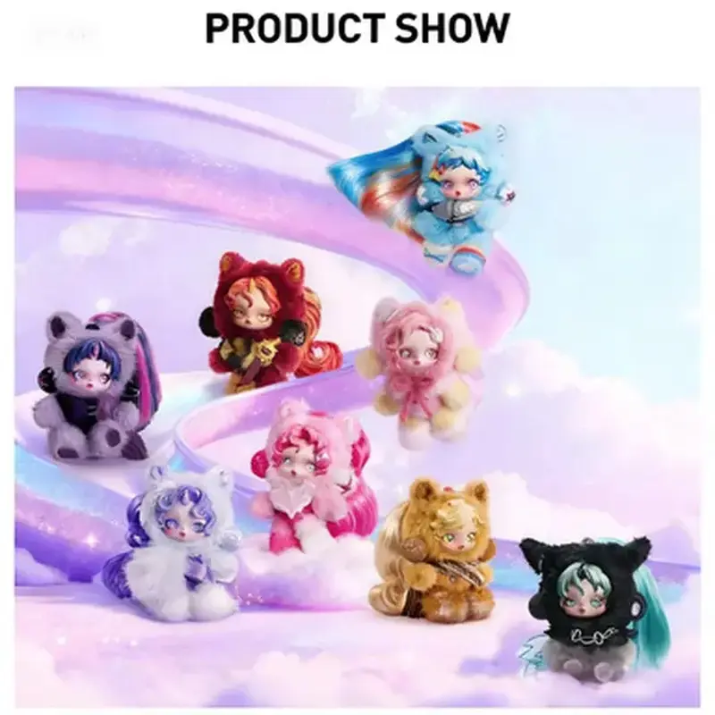 SKULLPANDA My Little Pony Blind Box Plush Pendant, 8 Collectible Characters with 2 Secret Editions, Mystery Bag Charm Plush Keychain Toy Gift for Collectors