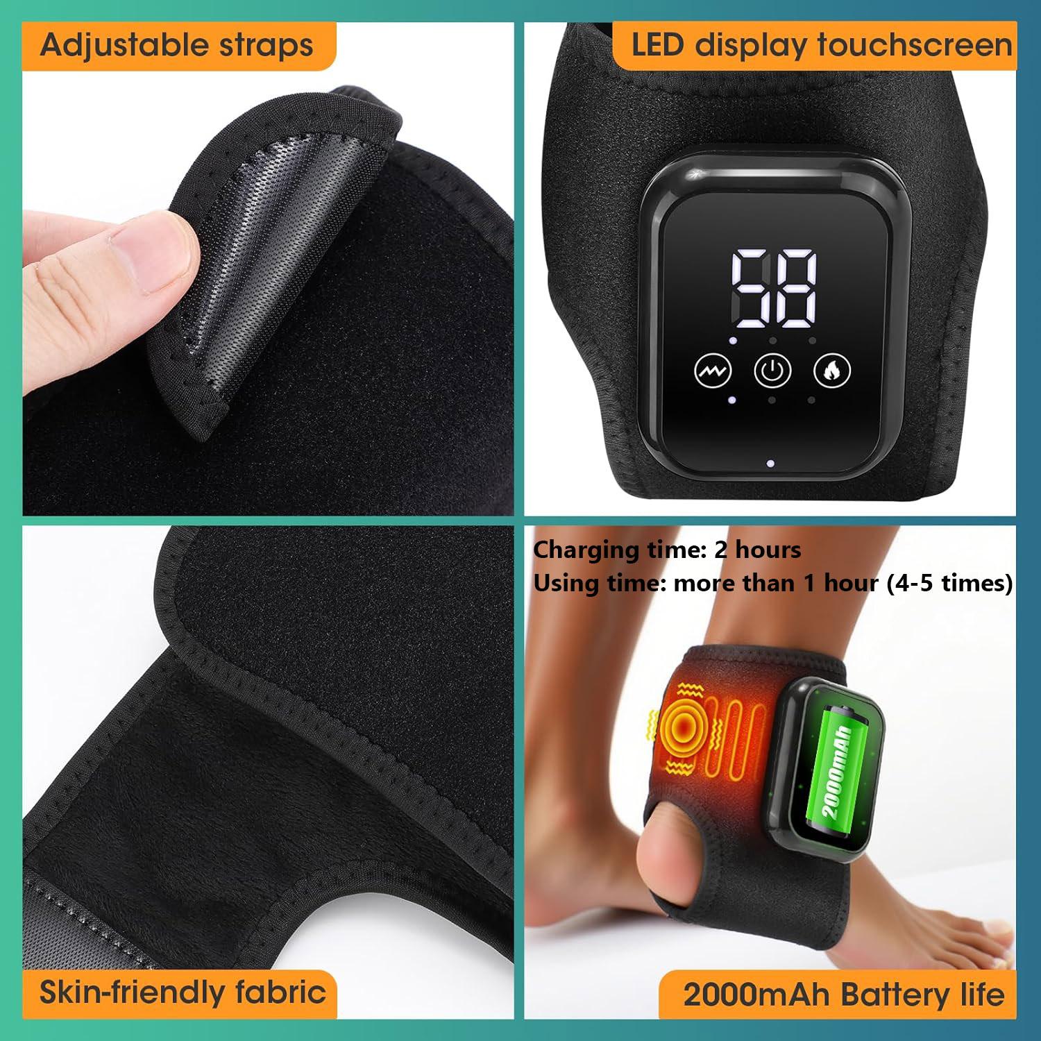 Electric Heated Foot Massager, Wireless Ankle Heating Pad, Portable Foot Warmer, Rechargeable Spa Tool for Men and Women, USB Rechargeable, Usb Rechargeable Massagers (1 Piece or 2 Pieces) detail 8