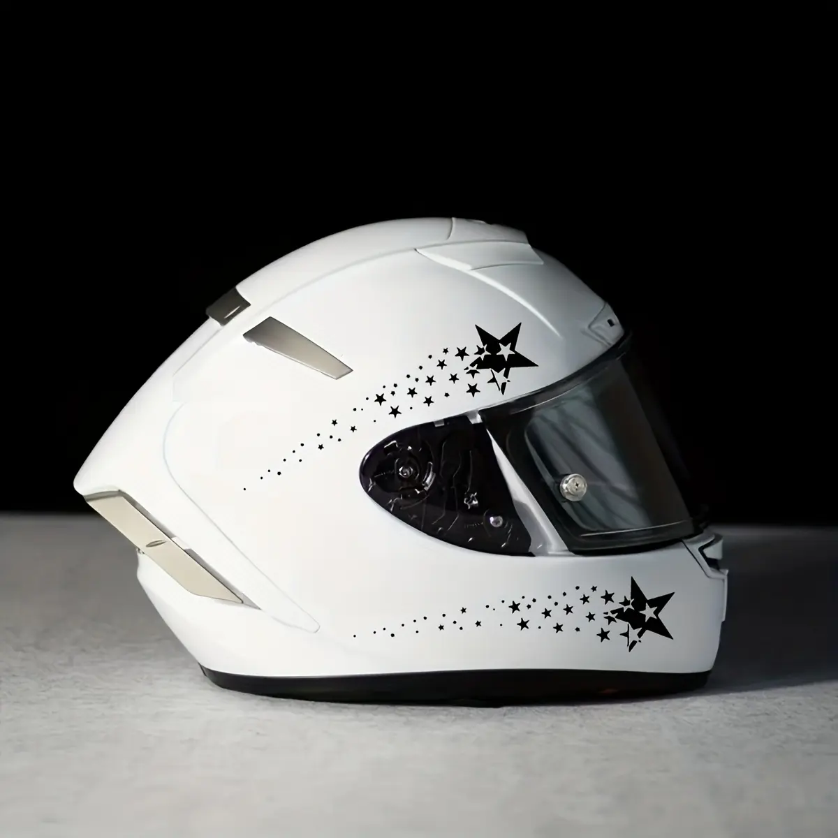 2D Motorcycle Helmet Sticker, 4 Star Pattern, Waterproof Durable Racing Style, for Helmets, Fuel Tank, Engine Cover, Multiple Colors Available