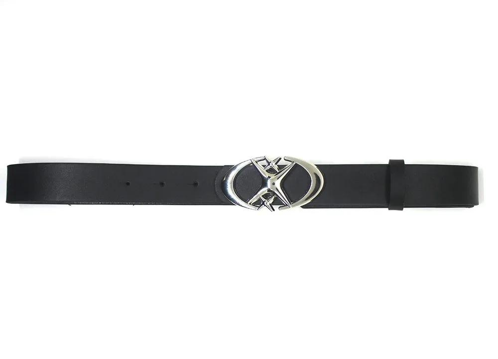 Y2K Punk Style Belt with Moon Star Cross Metal Buckle, Vintage Gothic PU Leather for Men Women Jeans Decoration