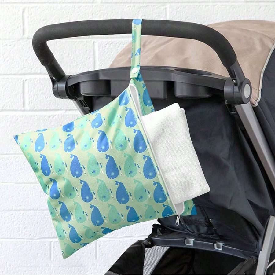 Reusable Diaper Storage Bag for Cloth Diapers & Breast Pump Parts, Dual Zipper Design, Portable Handle, Ideal for Beach Gym Travel