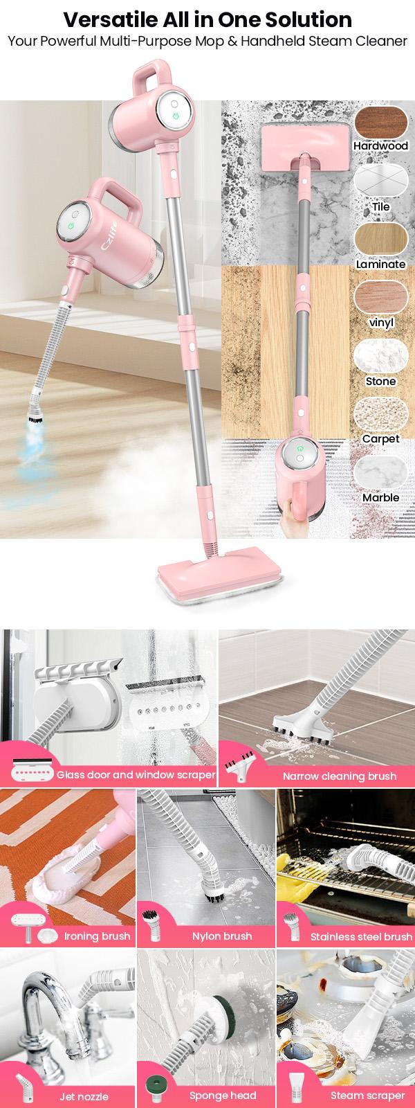 Czlife Z7 Steam Mop for Floor Cleaning, 13-in-1 Powerful Handheld Steam Cleaner Machine for Home Tile Grout, Hardwood Laminate, Furniture Couch, Clothes, Carpet, Stone, Hard Floor, Multi-Purpose Floor Steamer, Electric Mop, Corded