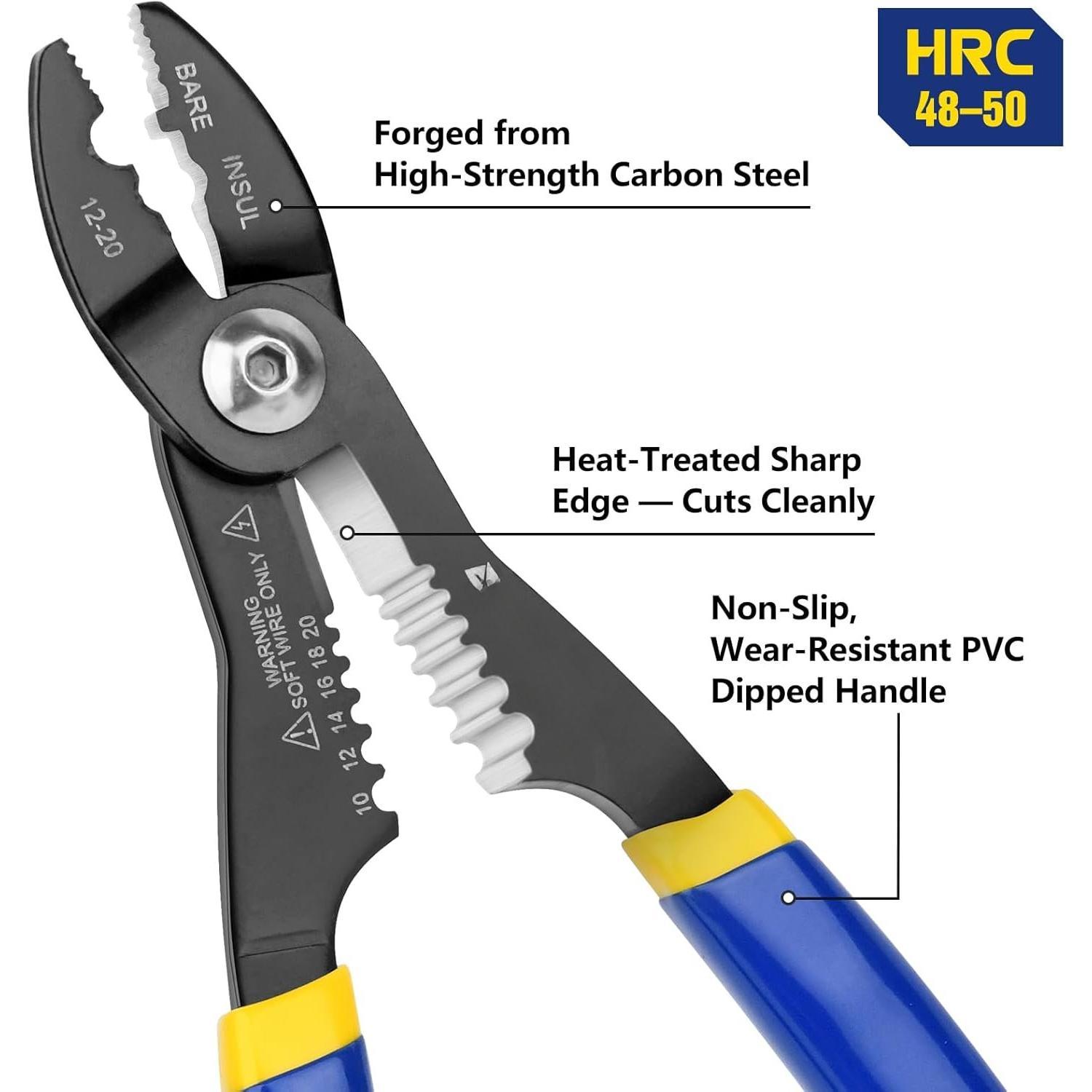 4-in-1 Wire Stripper and Crimping Pliers for Clamping,  and Stripping, Compact Multifunction Tool for 10–20 AWG Wires