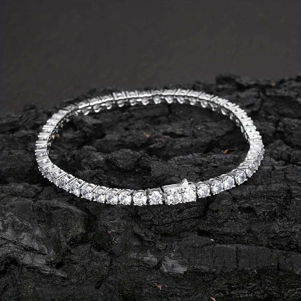 2-6.5mm Real Moissanite Tennis Bracelets for Women Man 925 Sterling Silver Plated White Gold Bracelet Sparkling Wedding Jewelry