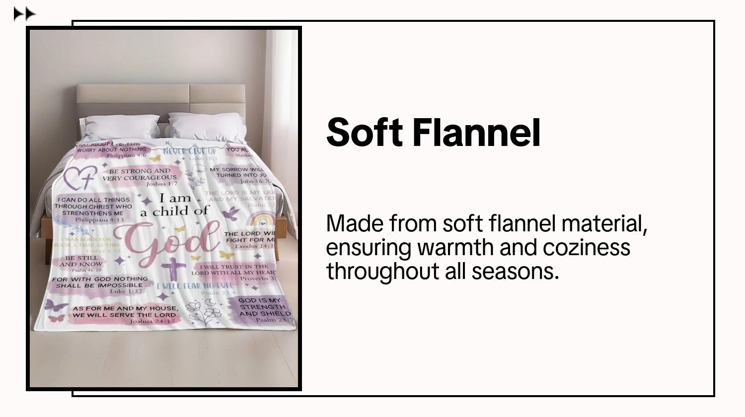 Christian Themed Blanket, Bible Verse Collage Flannel Blanket Soft Cozy Plush Throw Perfect Inspirational Gift for Faith Based  Warm Snuggle Blanket for Bedroom Devotional Space Cute Pastel Watercolor Christian Design , Warm Nap Blanket for Home & Office