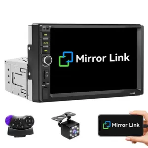 7 Inch 1 Din Car Display Radio, HD Screen, Wired Mirror Link, Rear Camera, Bluetooth-compatible 5.0, USB, TF, Aux, Fm, 12V Compatible, Car Video Player