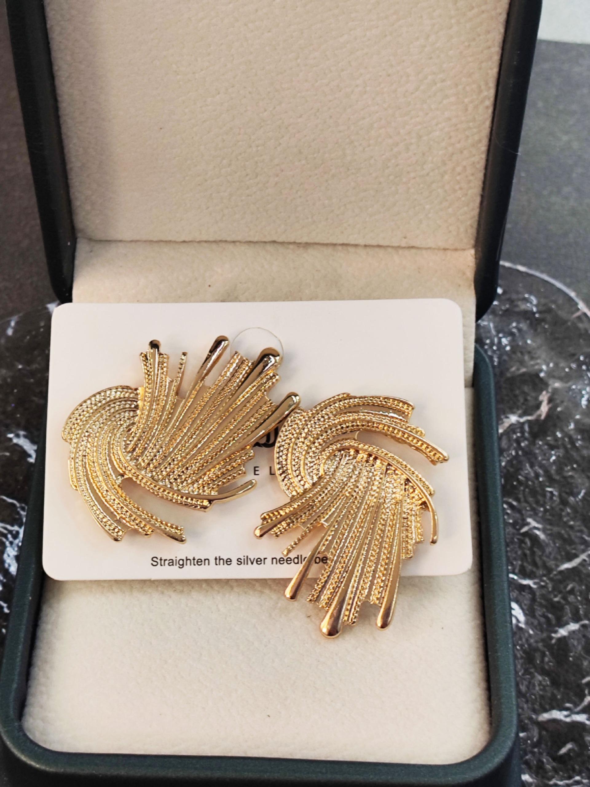 Vintage Hong Kong Style Firework Earrings, Plated, Non-Fading, Irregular Design, Perfect for Women Daily Parties Holidays