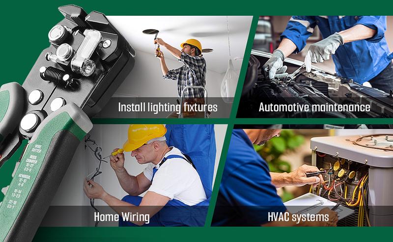 TESMEN TWS-322 Wire Stripper Self Adjusting Cable Stripping tool with Non-Contact Voltage Detection, 4-in-1 Automatic Wire Pliers, Universal Wire Cutters and Crimping Tool, for 10-24 AWG Electrical Wire