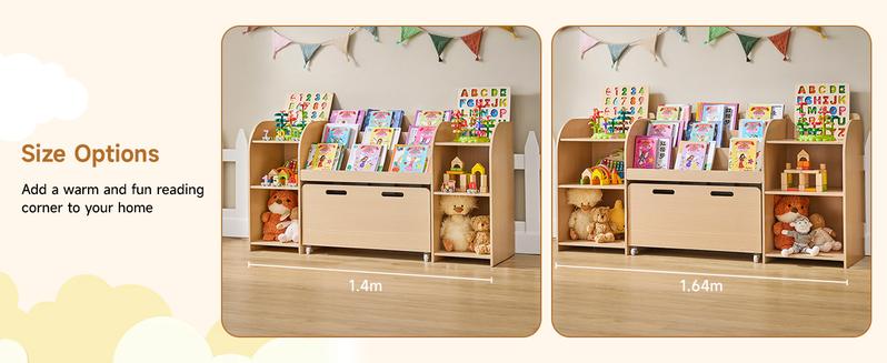 ONBRILL Kids Bookshelf with Reading Nook, 64.5" Toy Storage Organizer with Movable Bench with 3 Storage, Kids Bookcase with 3-Tier Bookshelf, 6 Storage Cubbies, Toy Box & Chest for Bedroom, Playroom ONBRILL Kids Bookshelf with Reading Nook, 64.5" Toy Storage Organizer with Movable Bench with 3 Storage, Kids Bookcase with 3-Tier Bookshelf, 6 Storage Cubbies, Toy Box & Chest for Bedroom, Playroom