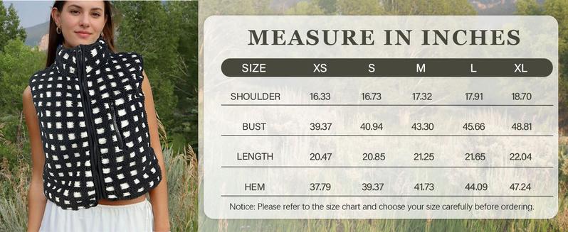 Molitree Checkered Sherpa Vest Fleece Jacket Lightweight Zip Up Sleeveless Crochet Plaid Gilet with Pocket Casual Blue