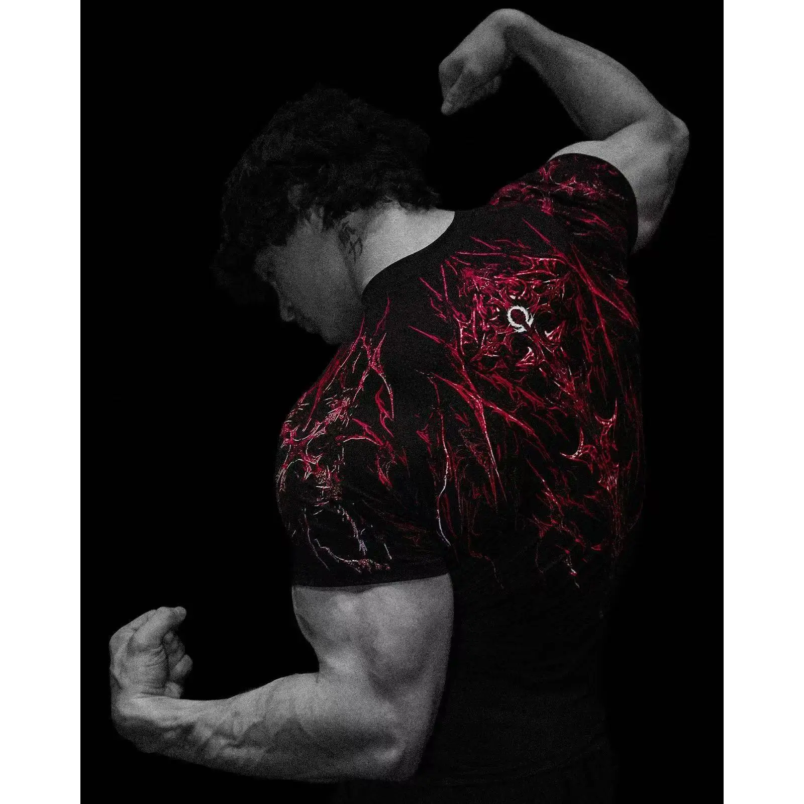 Men's Compression Sports Shirt Tee Gothic Lightning Print GYM Fitness Top Summer Quick Dry Breathable Bodybuilding T-shirt